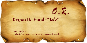 Orgonik Renátó névjegykártya